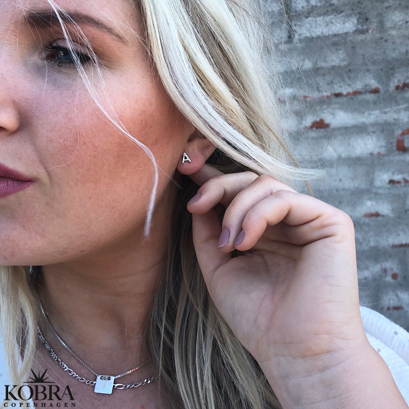 "Zoey" silver initial earrings