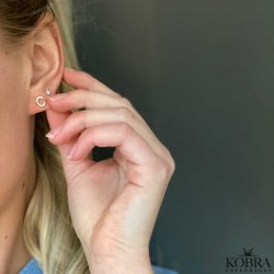 "Zoey" silver initial earrings