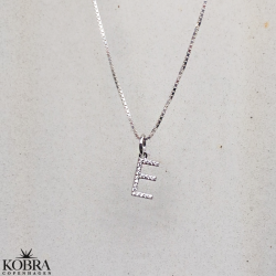 "Zoey" sterling silver letter with white stones