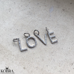 "Zoey" sterling silver letter with white stones