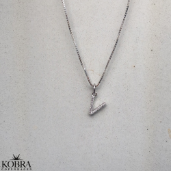 "Zoey" sterling silver letter with white stones