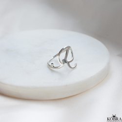 "The Letter" hndlavet bogstav ring i sterling slv