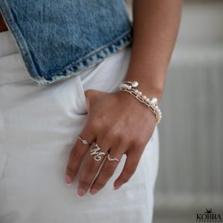 "The Letter" hndlavet bogstav ring i sterling slv