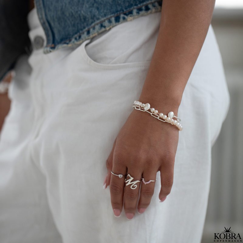 "Junie" hjertering i slv med sten