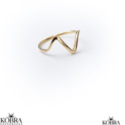 "Wave" 18 carat goldplated wavy ring