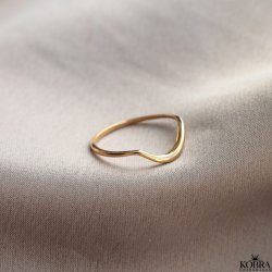 "Sway" enkel bølget guld ring