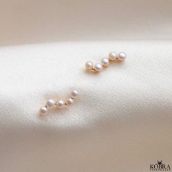  "Casablanca" 18 karat forgyldt perlereringe med gte ferskvandsperler