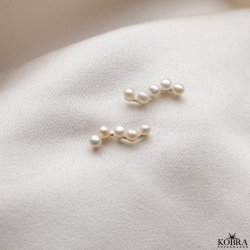 "Casablanca" pearl earrings in silver with genuine freshwater pearls