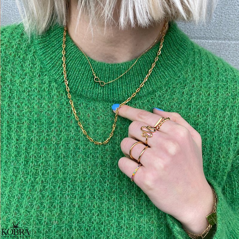 "Hawaii" 18 karat forgyldt ring med multifarvet sten