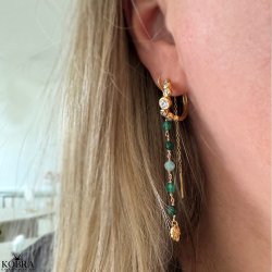 "Solenne" Wavy hoops i 18 karat forgyldt slv med zirkonia