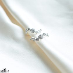 "Solenne" Sterling slv hoops med blgende former og zirkonia