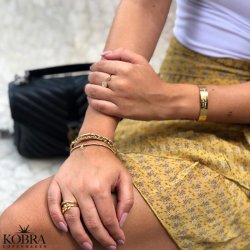 "Spencer" 14 carat gold plated bracelet including personalized engraving