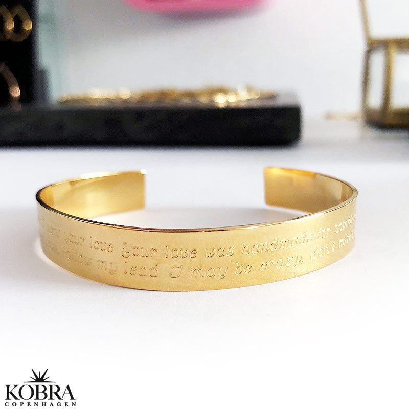 "Spencer" 14 carat gold plated bracelet including personalized engraving