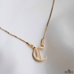 "Bronx" 18 karat forgyldt bogstav halskde med dit bogstav