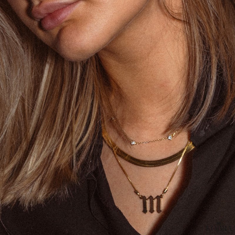 "Mason" hunky gold herringbone chain