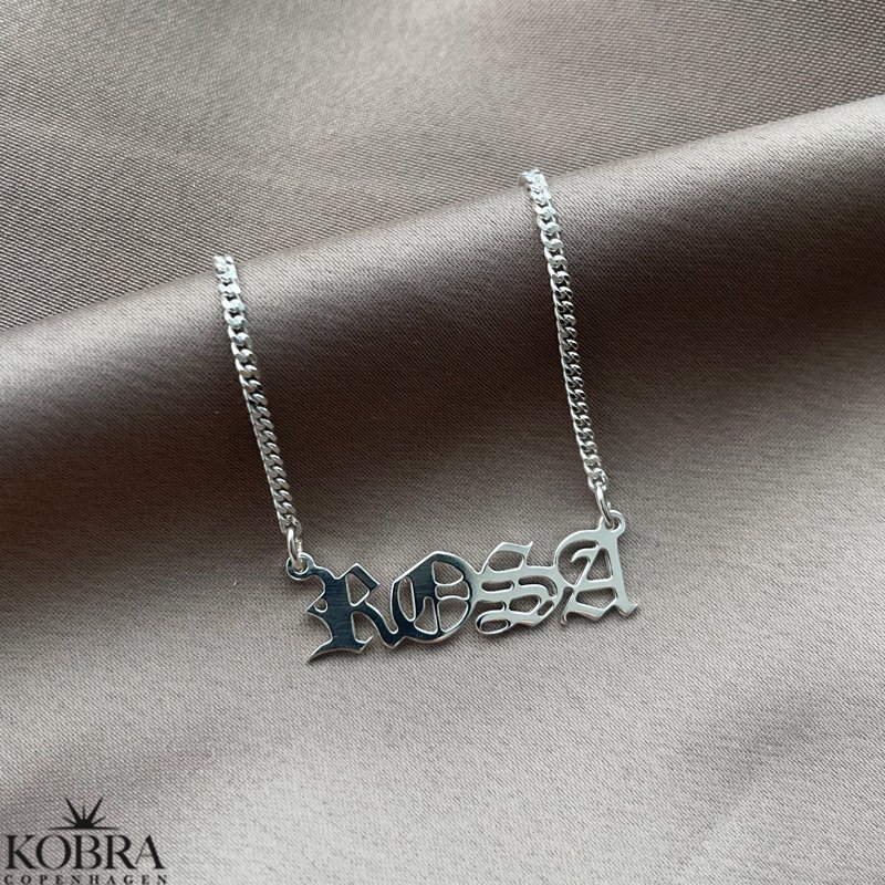 "Bronx" navnehalskde i slv inklusiv 2 mm. panzerkde