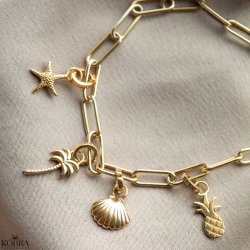 "California" guld armbnd med dine charms