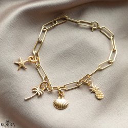 "California" guld armbnd med dine charms