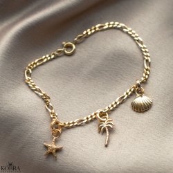 "California" guld armbnd med dine charms