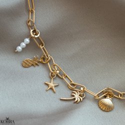 "California" gold necklace with your charms