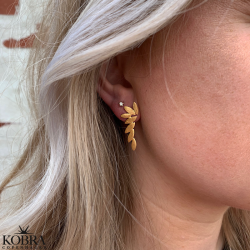 "Cardea" 18 carat gold plated leaf earrings