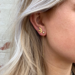 "Cardea" 18 carat gold plated leaf earrings