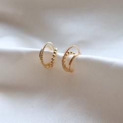 "Cary" 18k Gold Plated 3-in-1 Hoop Earrings