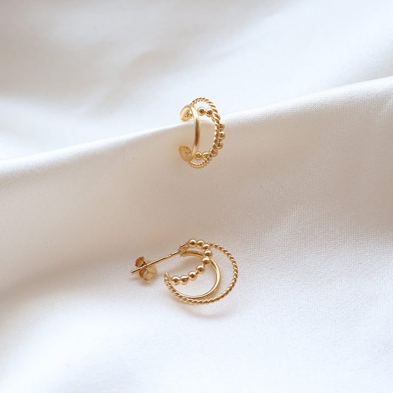 "Cary" 18k Gold Plated 3-in-1 Hoop Earrings