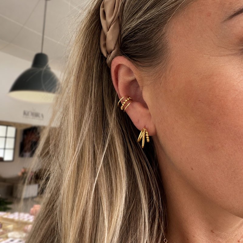 "Cary" 18k Gold Plated 3-in-1 Hoop Earrings
