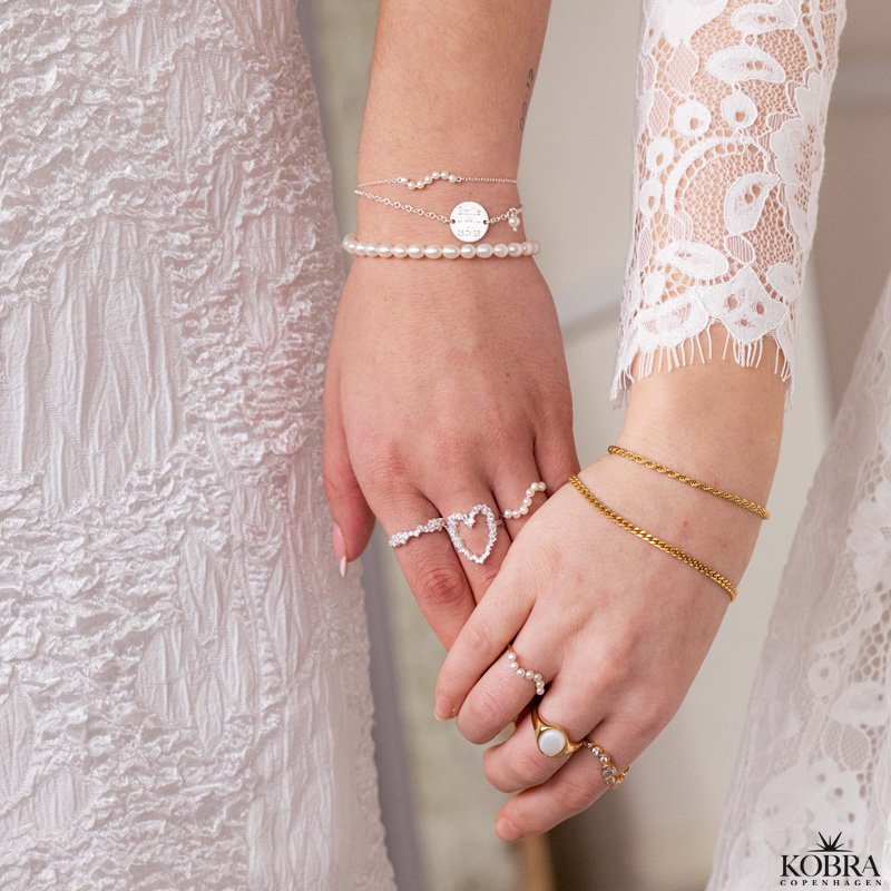 "Joanna" perle armbnd med slv lukning