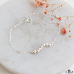 "Casablanca" silver bracelet with genuine freshwater pearls