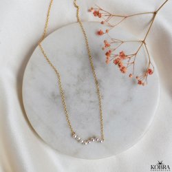  "Casablanca" forgyldt halskde med gte ferskvandsperler