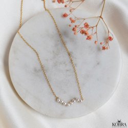  "Casablanca" forgyldt halskde med gte ferskvandsperler