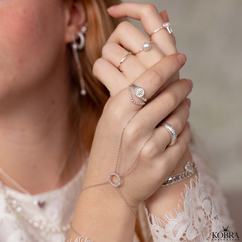 "Rising Sun" bracelet and ring in sterling silver