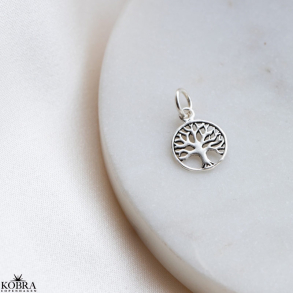 Charm i slv med Livets Tr amulet