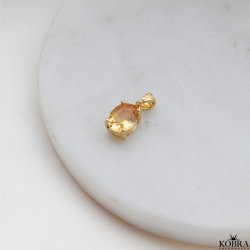 "Summery" Citrin (Charm) forgyldt