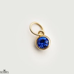 Charm with optional color stone in gold