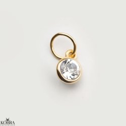 Charm with optional color stone in gold