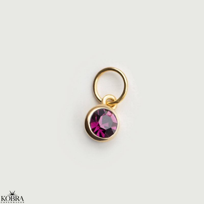 Charm with optional color stone in gold