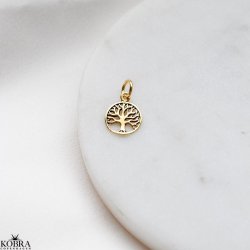 Charm i guld med Livets Tr amulet