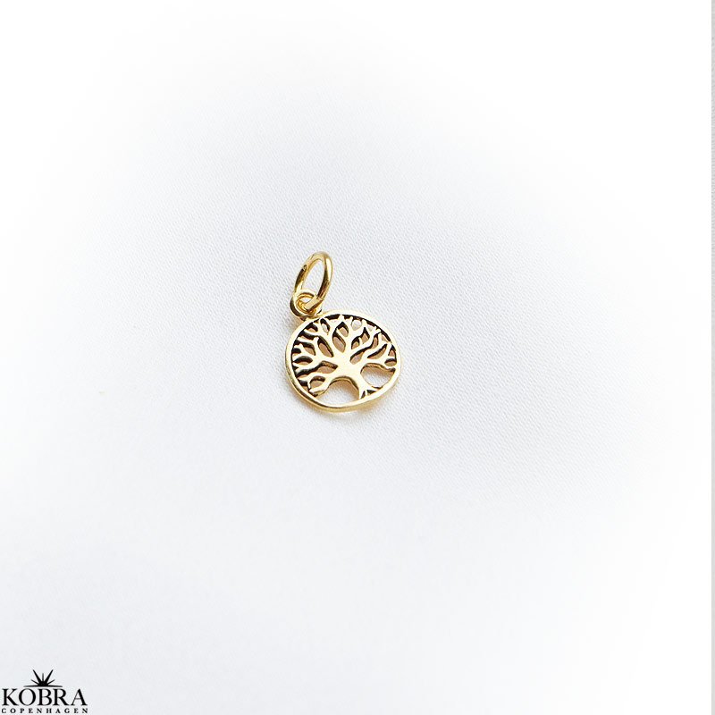 Charm i guld med Livets Tr amulet