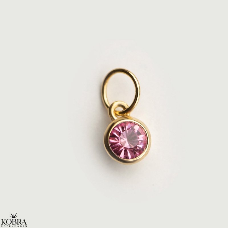 Charm with optional color stone in gold