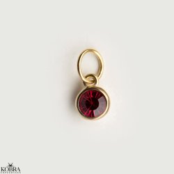 Charm with optional color stone in gold