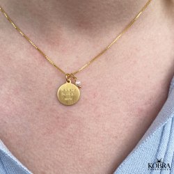 Ferskvandsperle - charm, forgyldt 4 mm