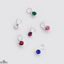 Charm with gems in silver