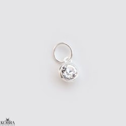 Charm with gems in silver