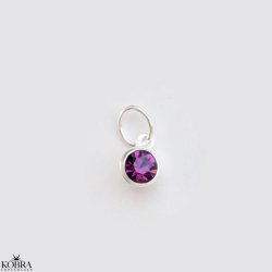 Charm with gems in silver
