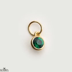 Charm with optional color stone in gold