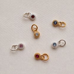 "Poise" Birthstone i s�lv eller forgyldt