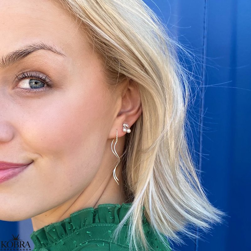 "Cherry" sm kirsebr reringe i slv med hvide ferskvandsperler